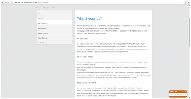 why to choose sportsevents365 tickets