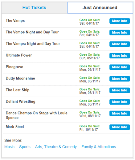 Ticketmaster Upcoming Concerts