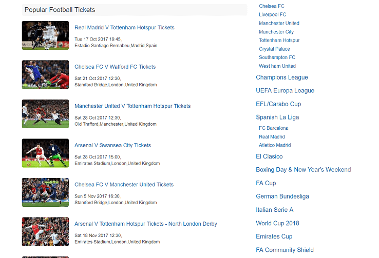 WowTickets popular matches