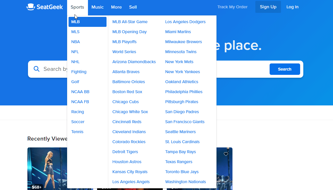 Seatgeek multiple sports events