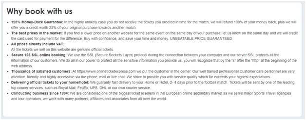 onlineticketexpress 'guarantees'