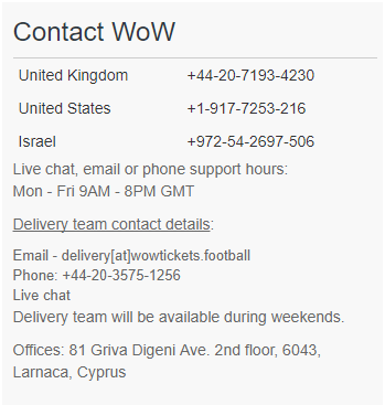 wowtickets football match ticket prices