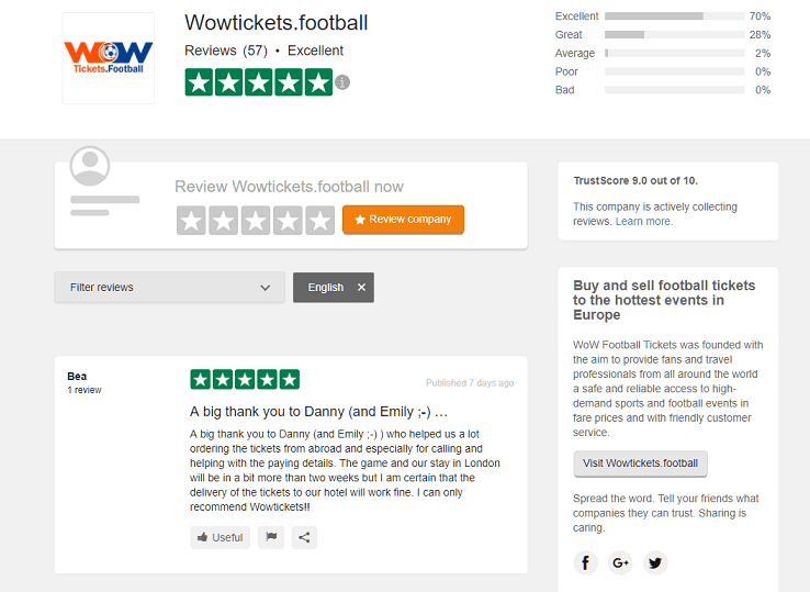 WoWTickets trustpilot online reviews