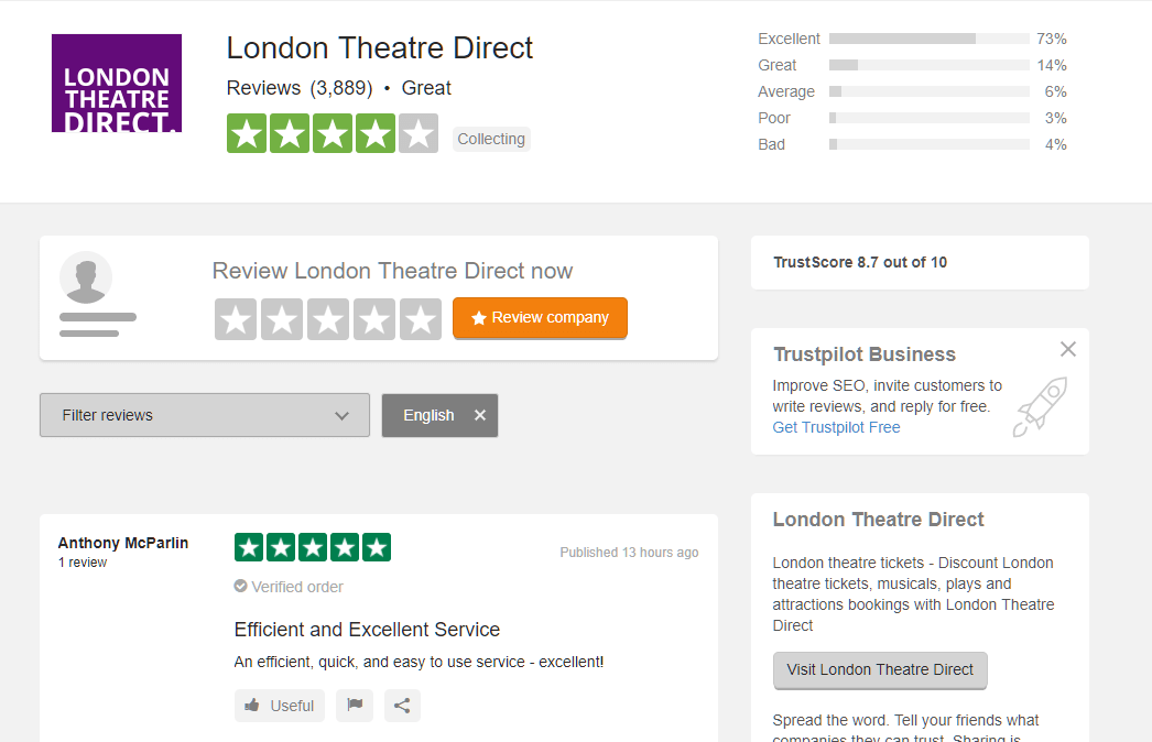 great trustpilot reviews