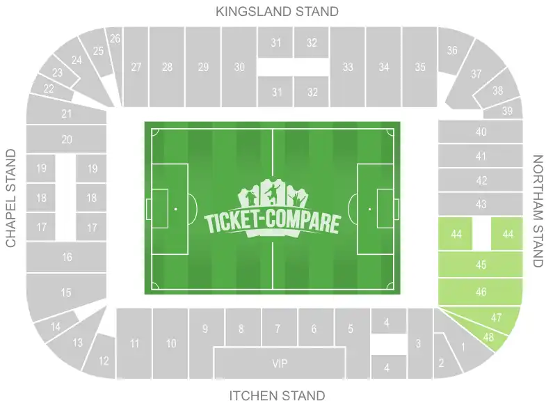 Away Section at St Mary’s Stadium