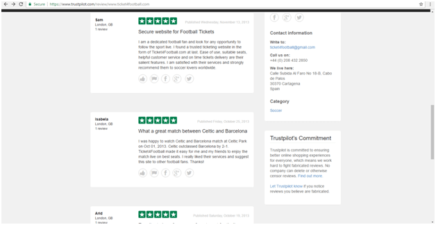 ticket4football trustpilot reviews page