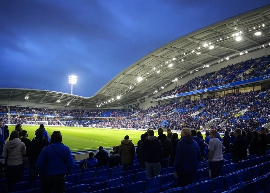 Brighton playing in amex stadium illustration from shortside lower tier