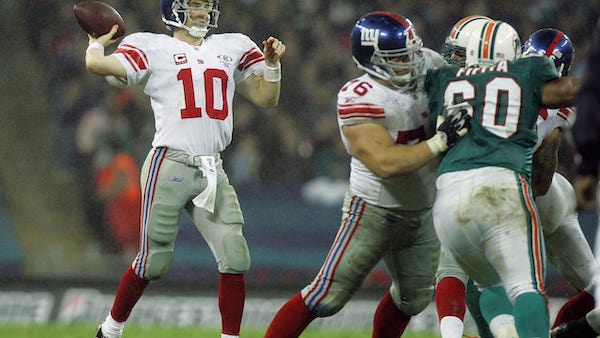 the first ever NFL game to be played in London which saw the Giants take on the dolphins