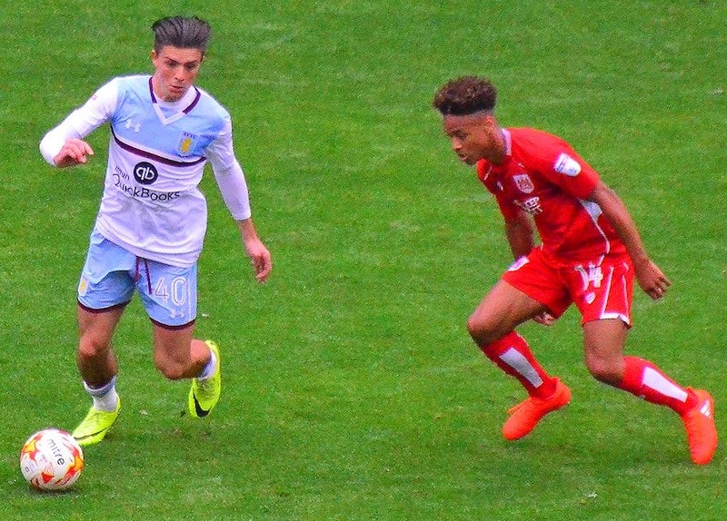 Jack Grealish in action playing for Aston Villa