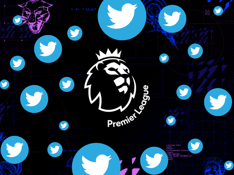 Premier League Twitter graphic with premier league and twitter logo