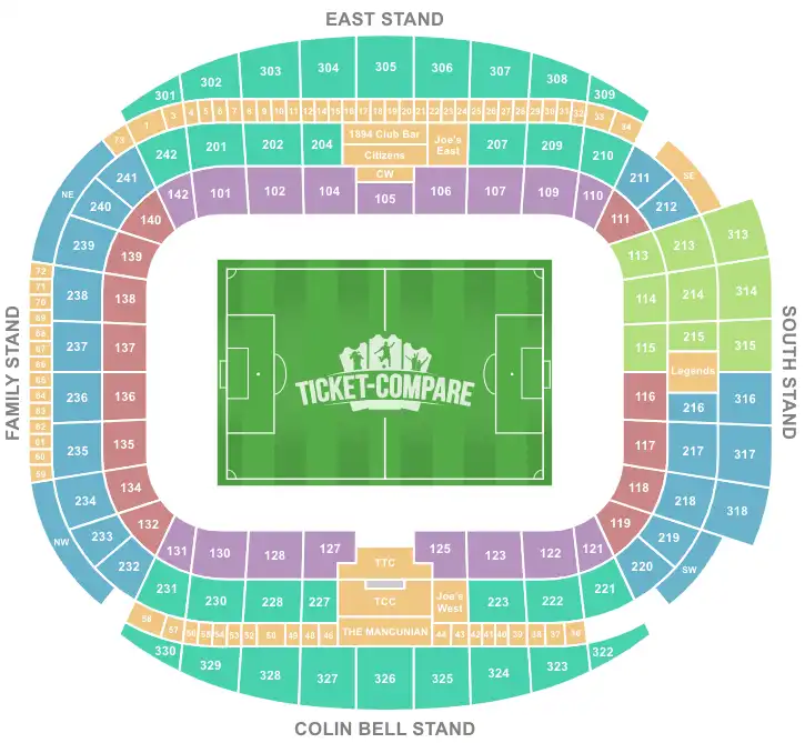 Etihad Stadium Seating plan