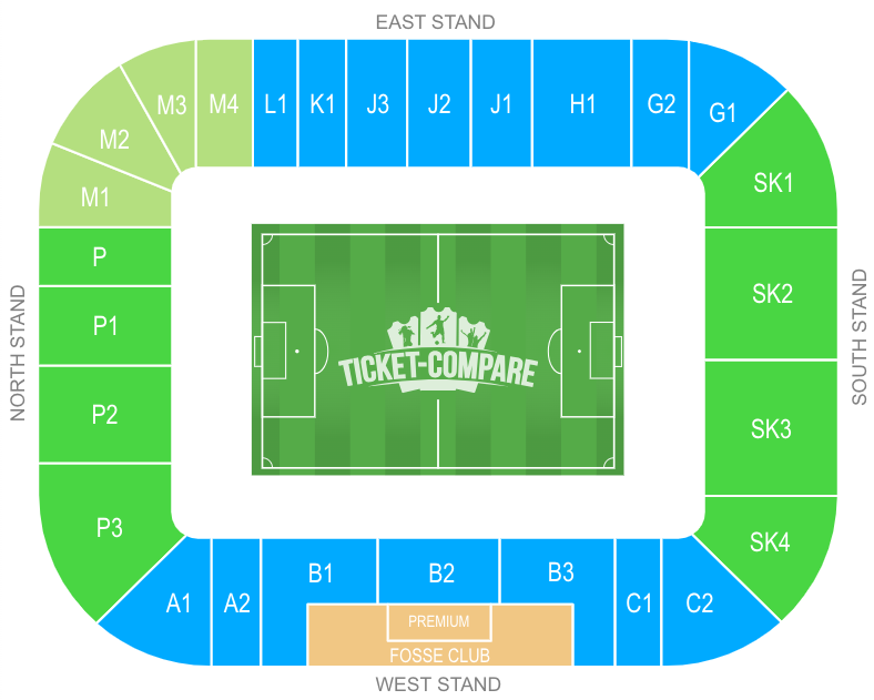 King Power Stadium Seating Plan