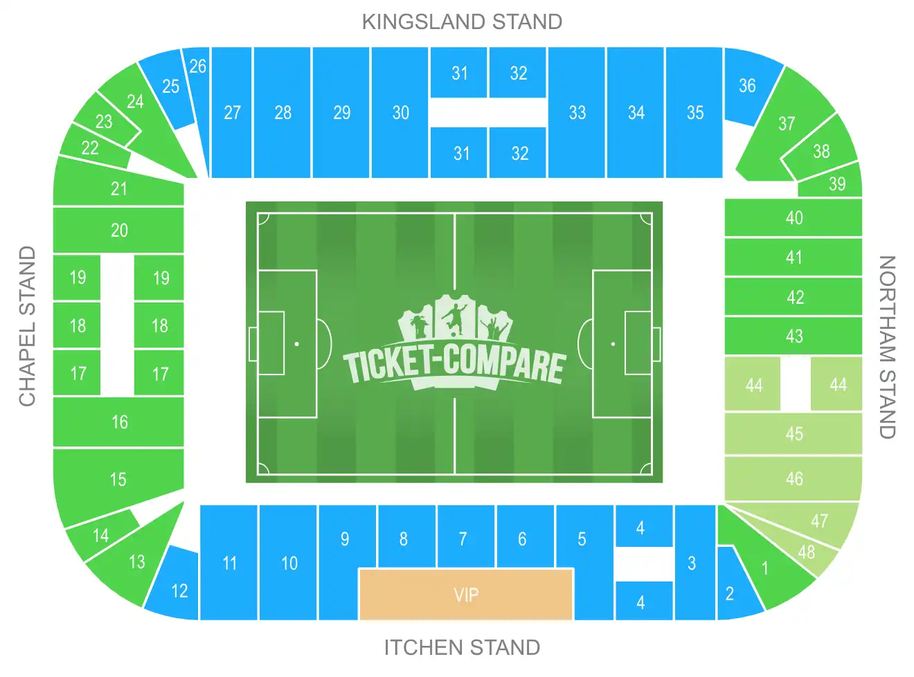 St Mary’s Stadium seating plan