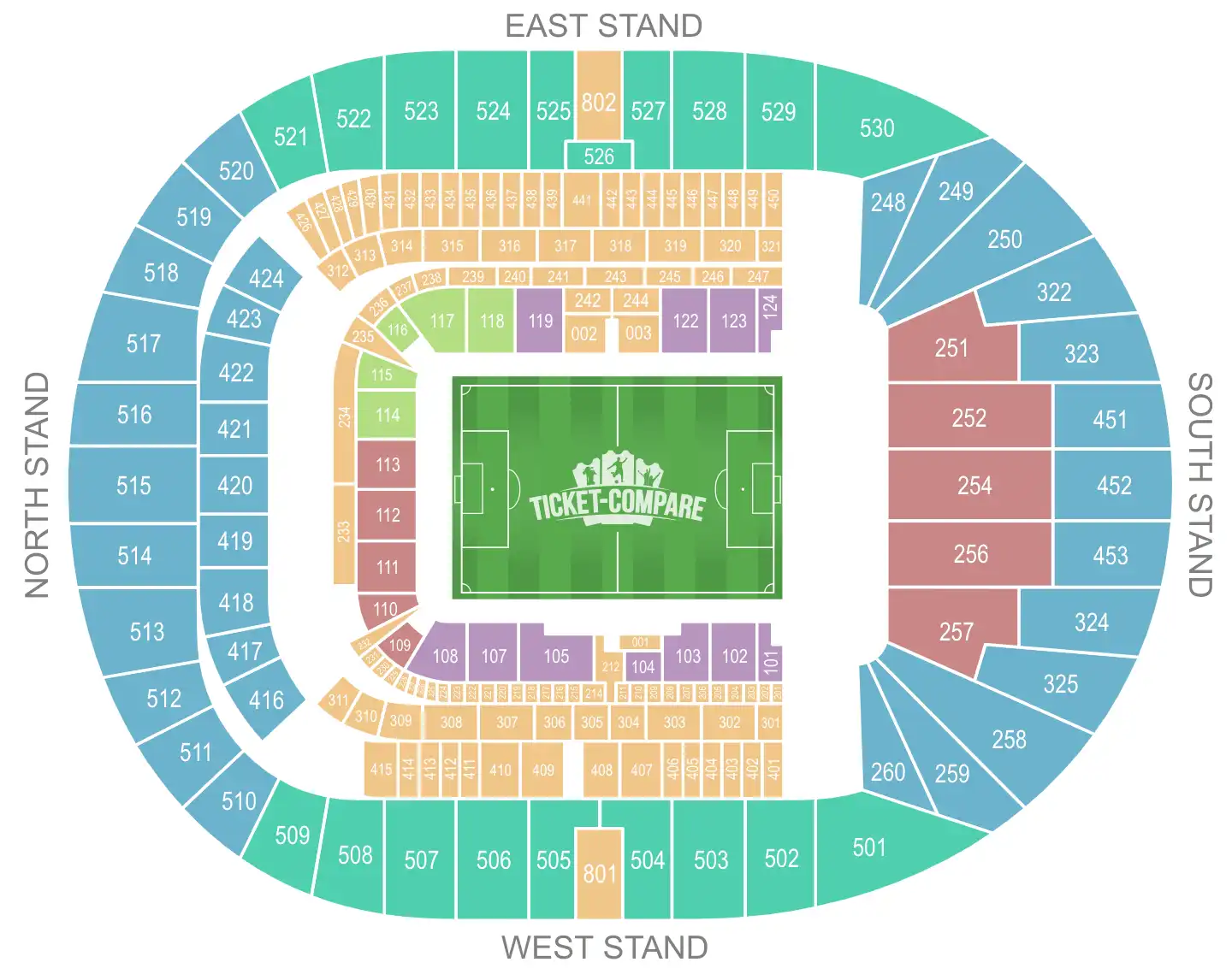 Tottenham Hotspur Stadium Seating Plan