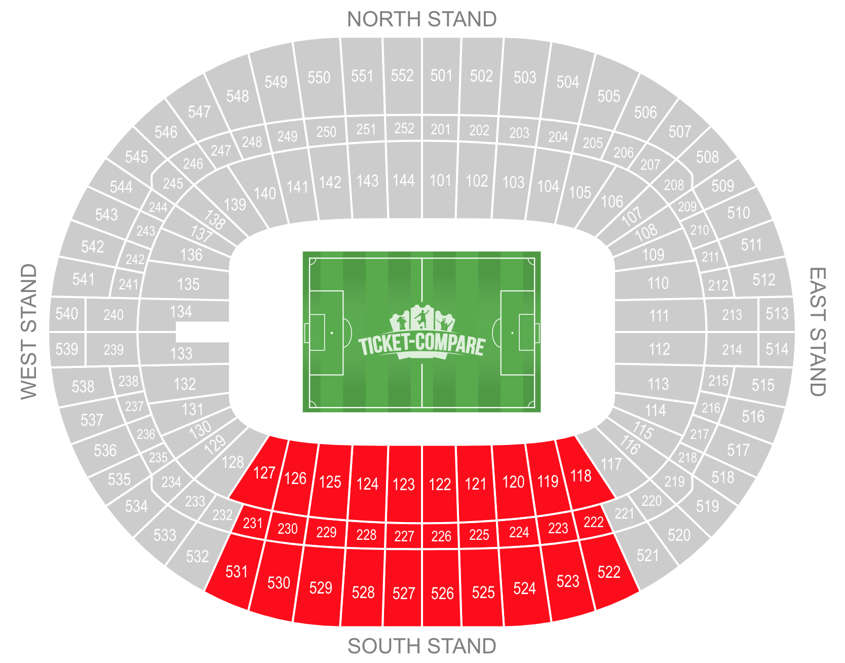 Wembley Stadium South Stand Seating Plan