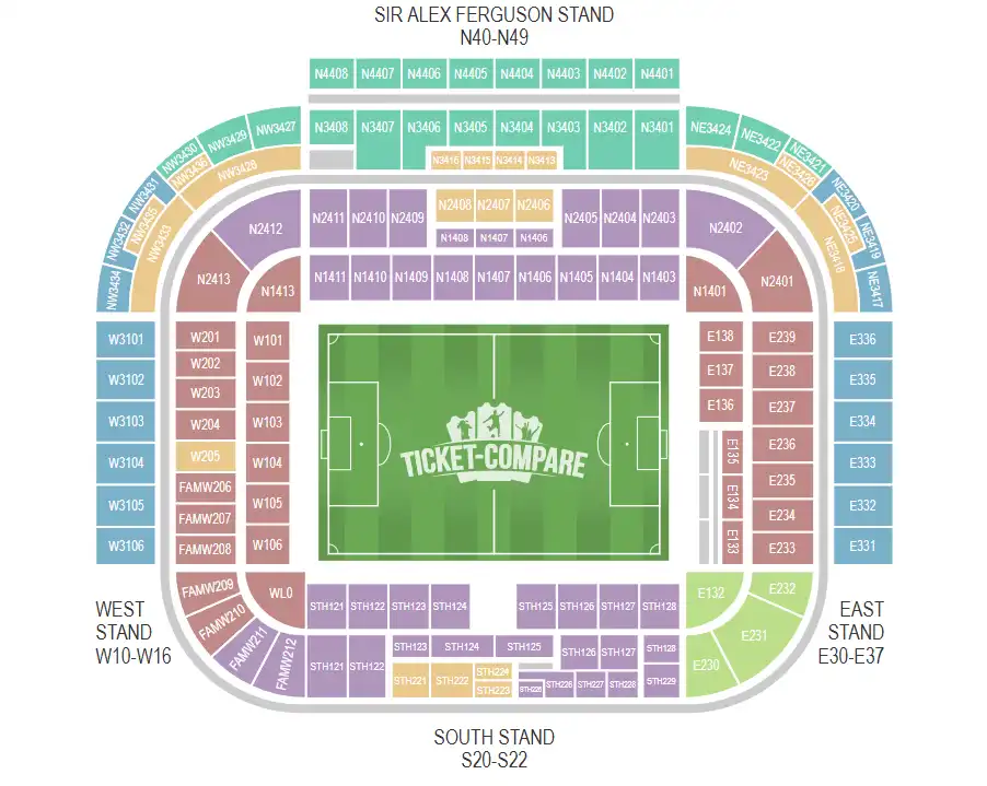 old trafford seating plan