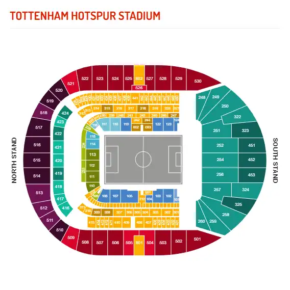 Interactive map for live football tickets