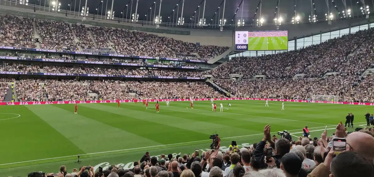 North Stand view for Tottenham Stadium match start vs Liverpool