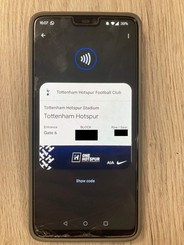 phone ticket screen grab redacted