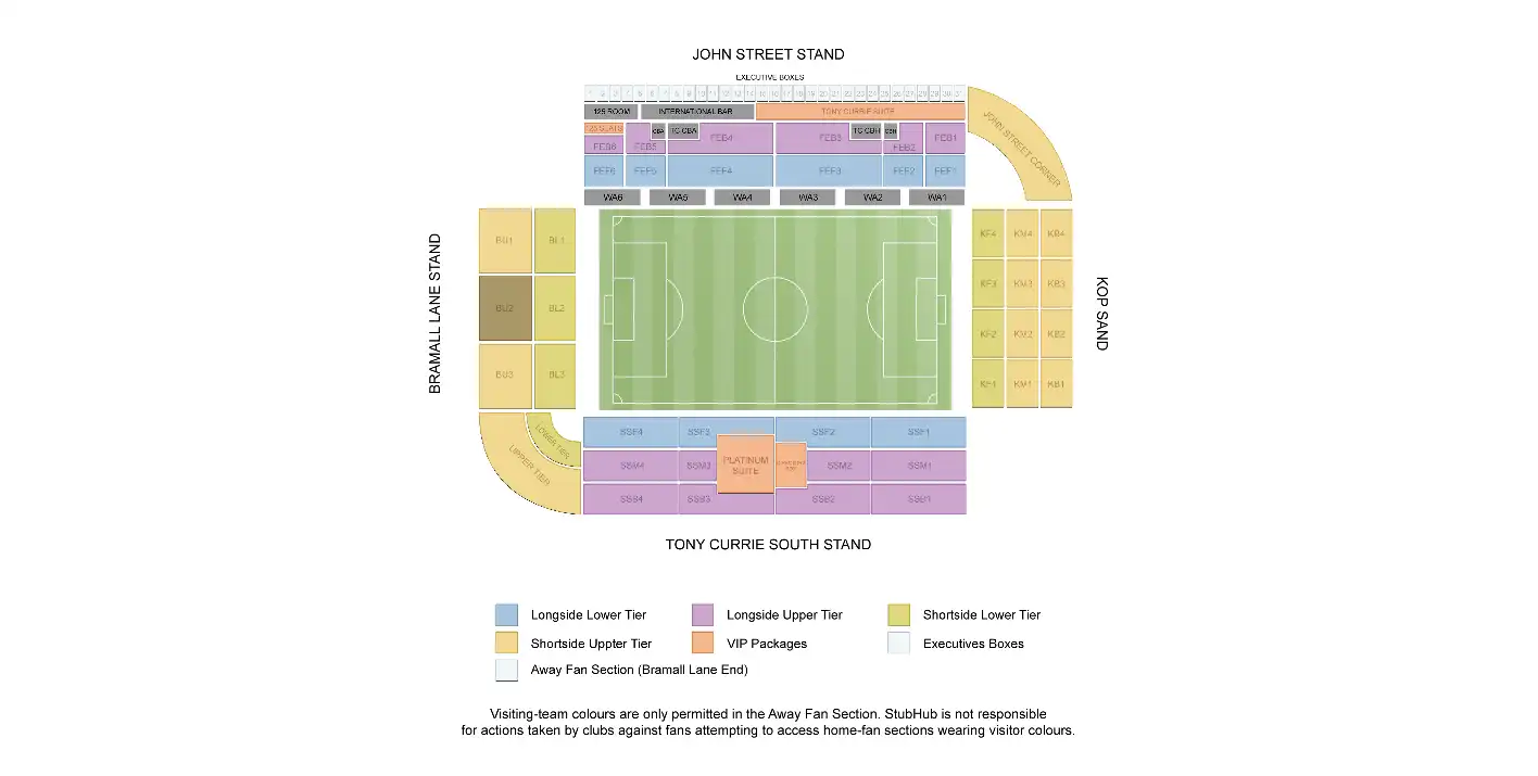 bramall lane sections as described on stubhub (no specific stands mentioned for ease of use)