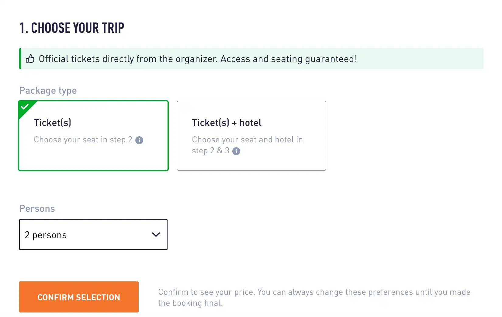Booking Tickets with P1 Travel