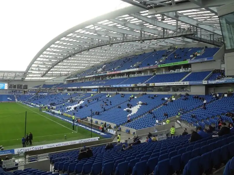 View of the Brighton South Stand from the corner of the West Stand
