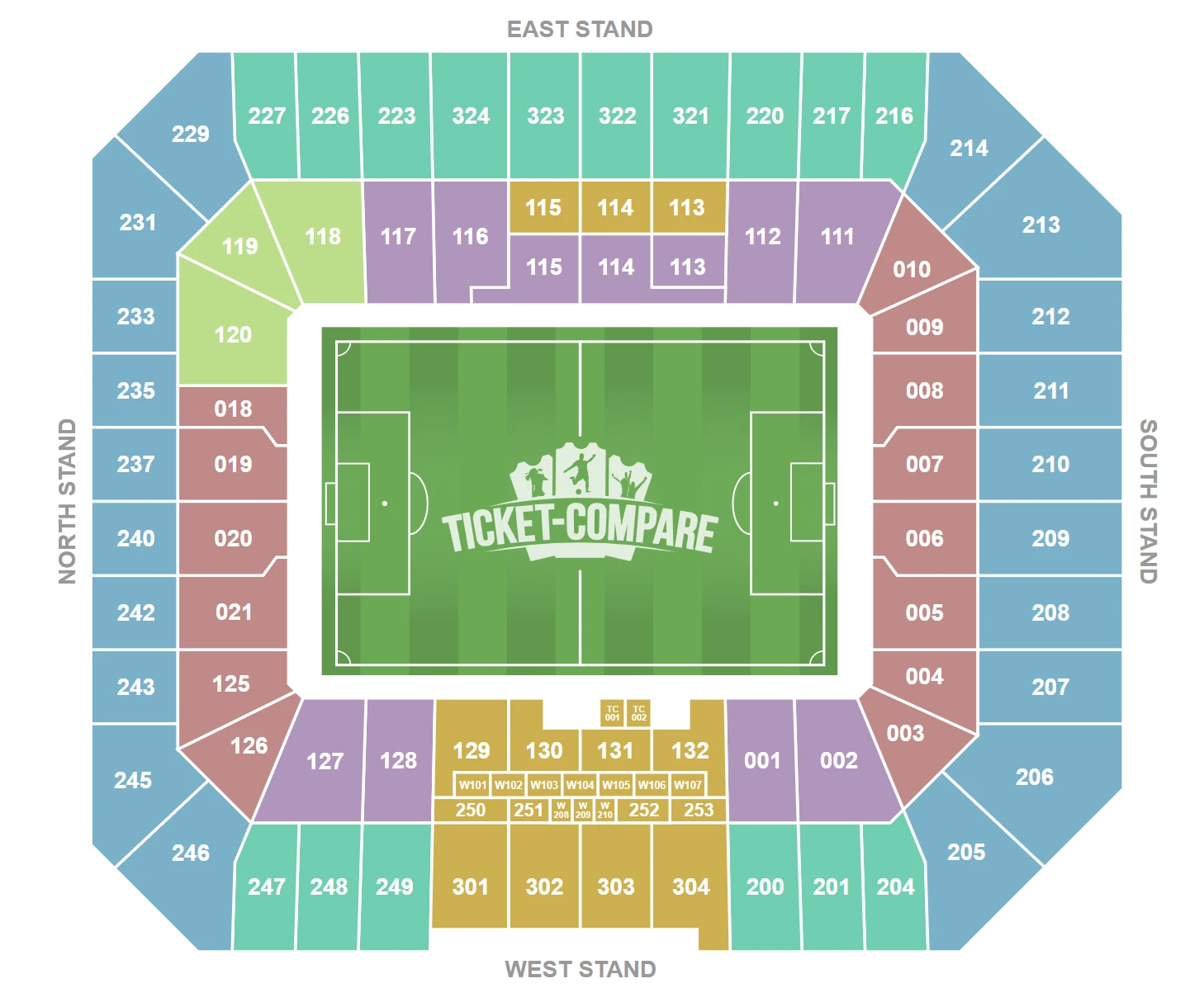 Hill Dickingson Stadium Seating Plan
