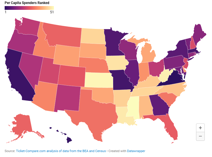 Where Americans Spend the Most on Live Entertainment background image