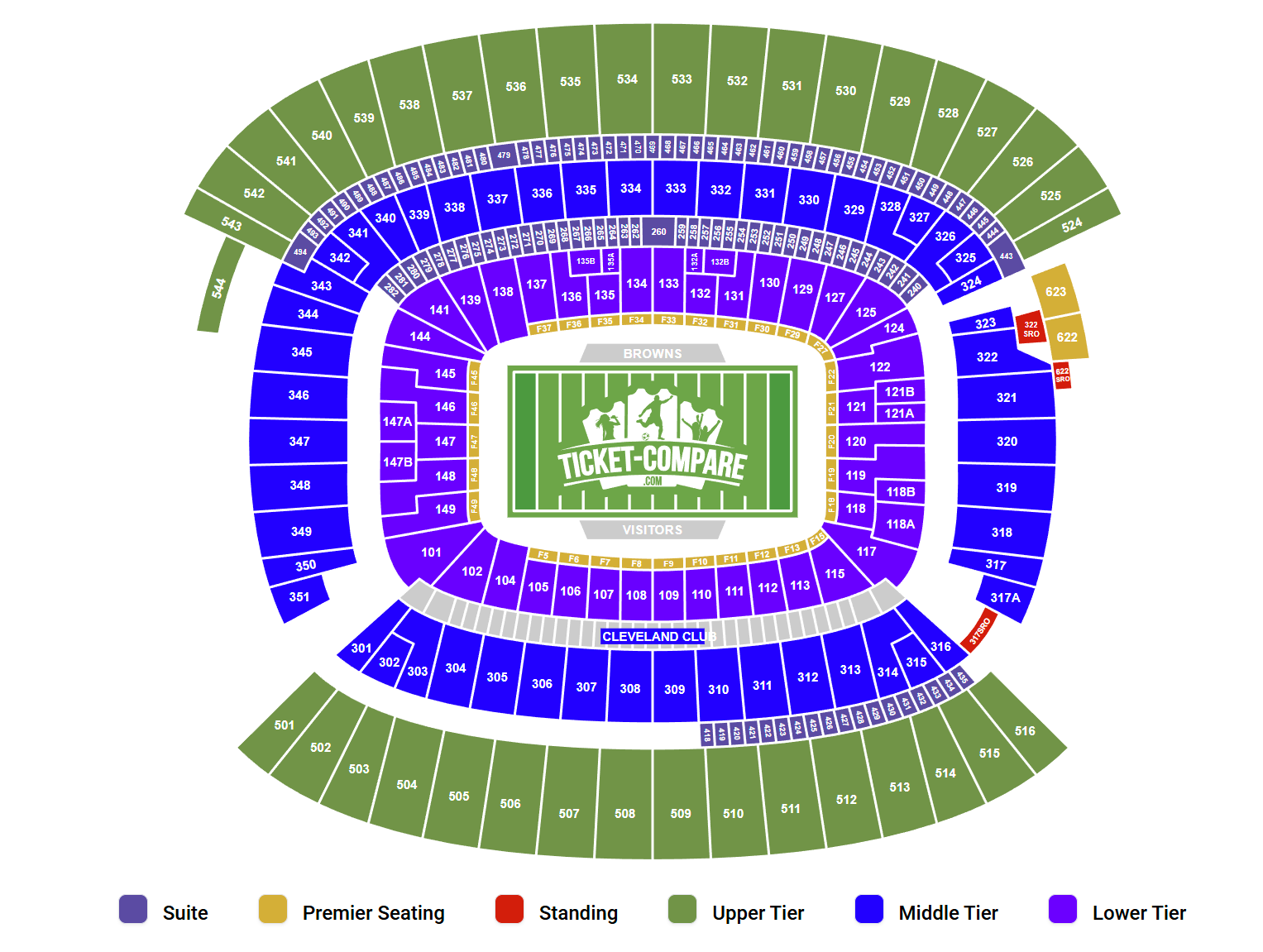 Cleveland Browns Stadium Seating Plan