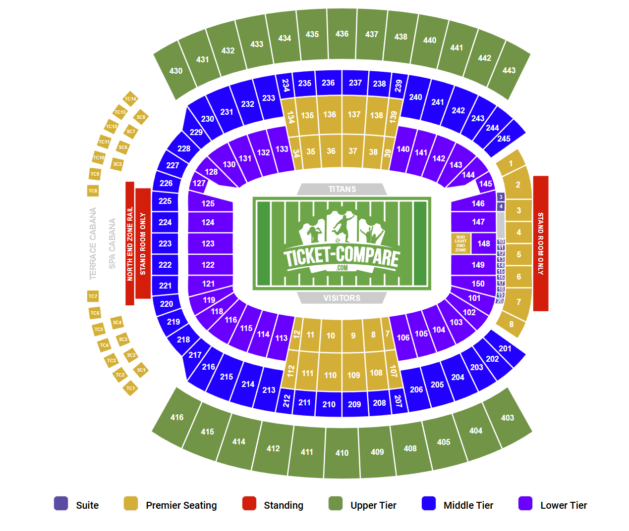 EverBank Stadium Seating Plan