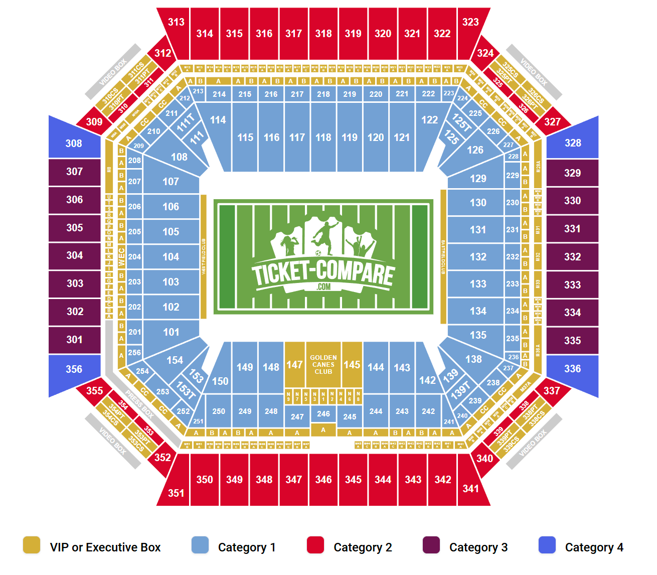 Hard Rock Stadium Seating Plan