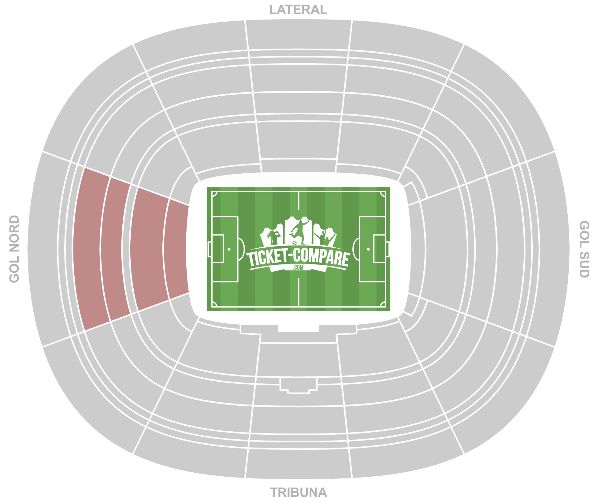 Screenshot of Camp Nou Seating Plan with Gol Nord stand highlighted