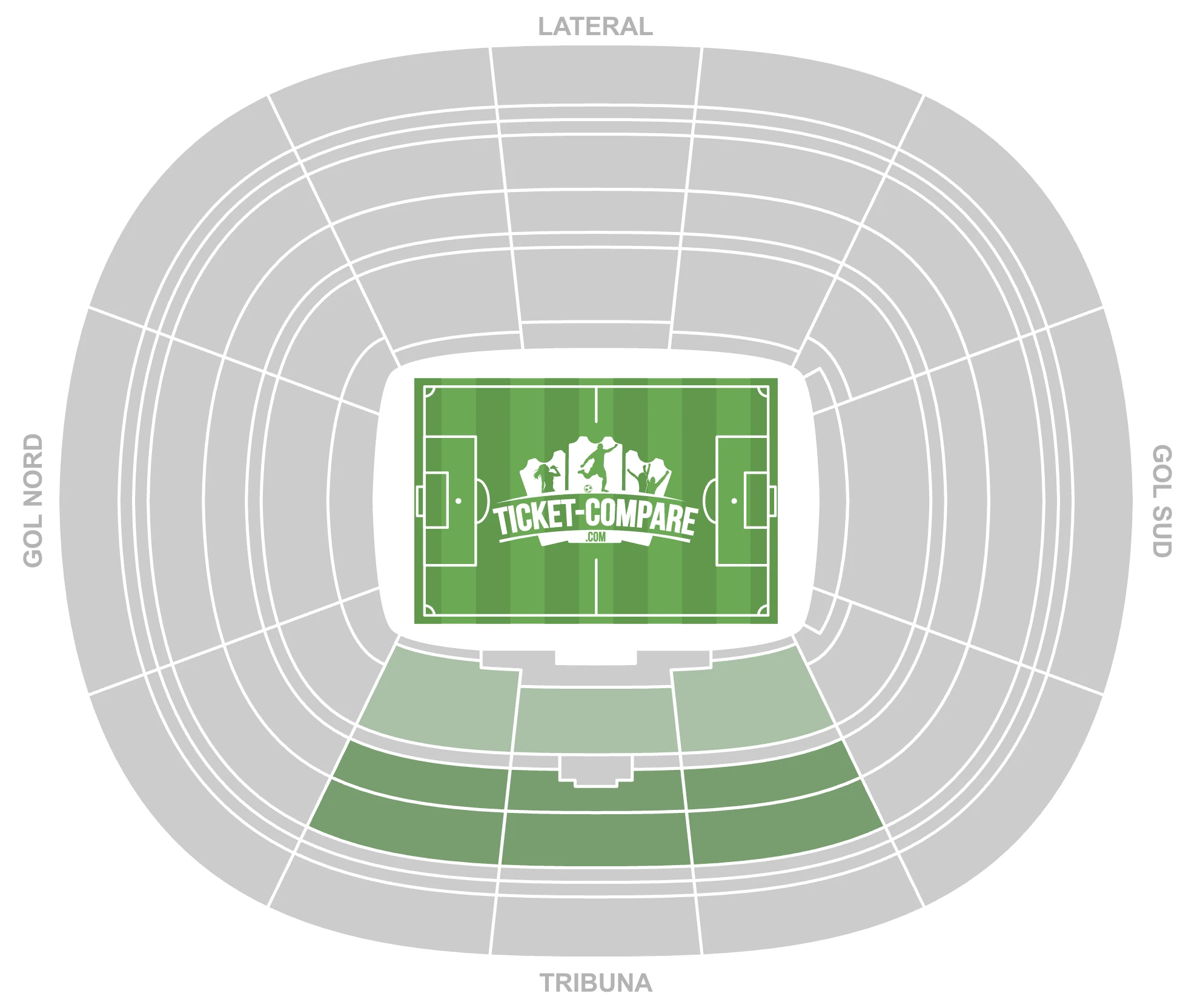 Screenshot of Camp Nou Seating Plan with Tribuna stand highlighted
